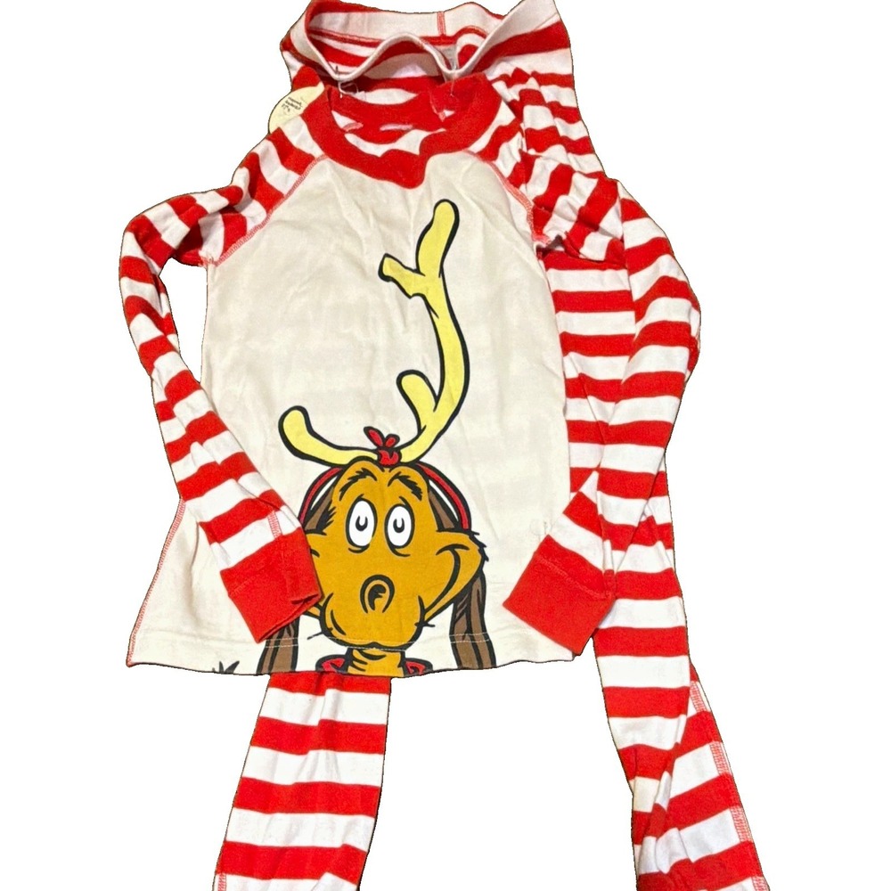 Hanna Andersson Dr. Seuss Max Organic Cotton 2pc Striped Pajamas US 10